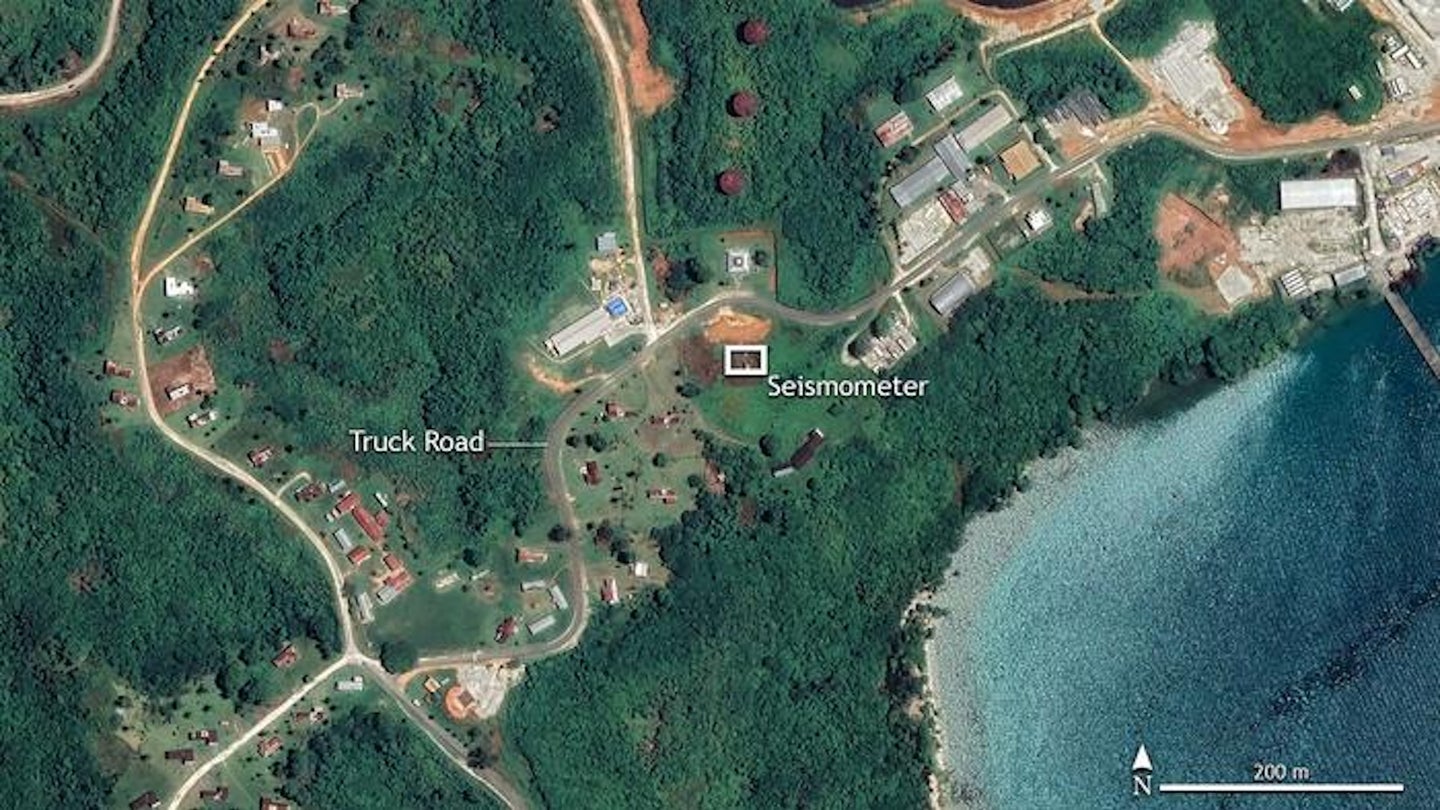 Google Earth Image of seismic center and truck road