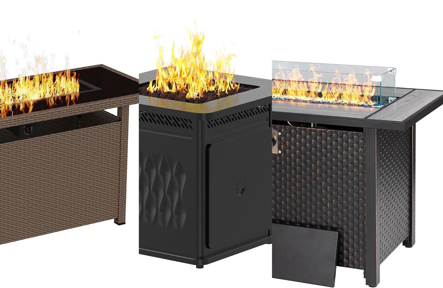 The best fire pit tables of 2024 on a plain white background.