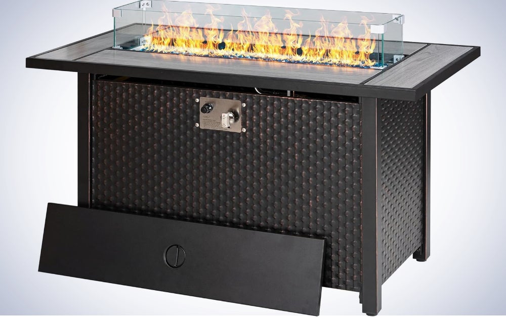 Walsunny Fire Pits 45 inch Gas Fire Pit Table on a plain white background.