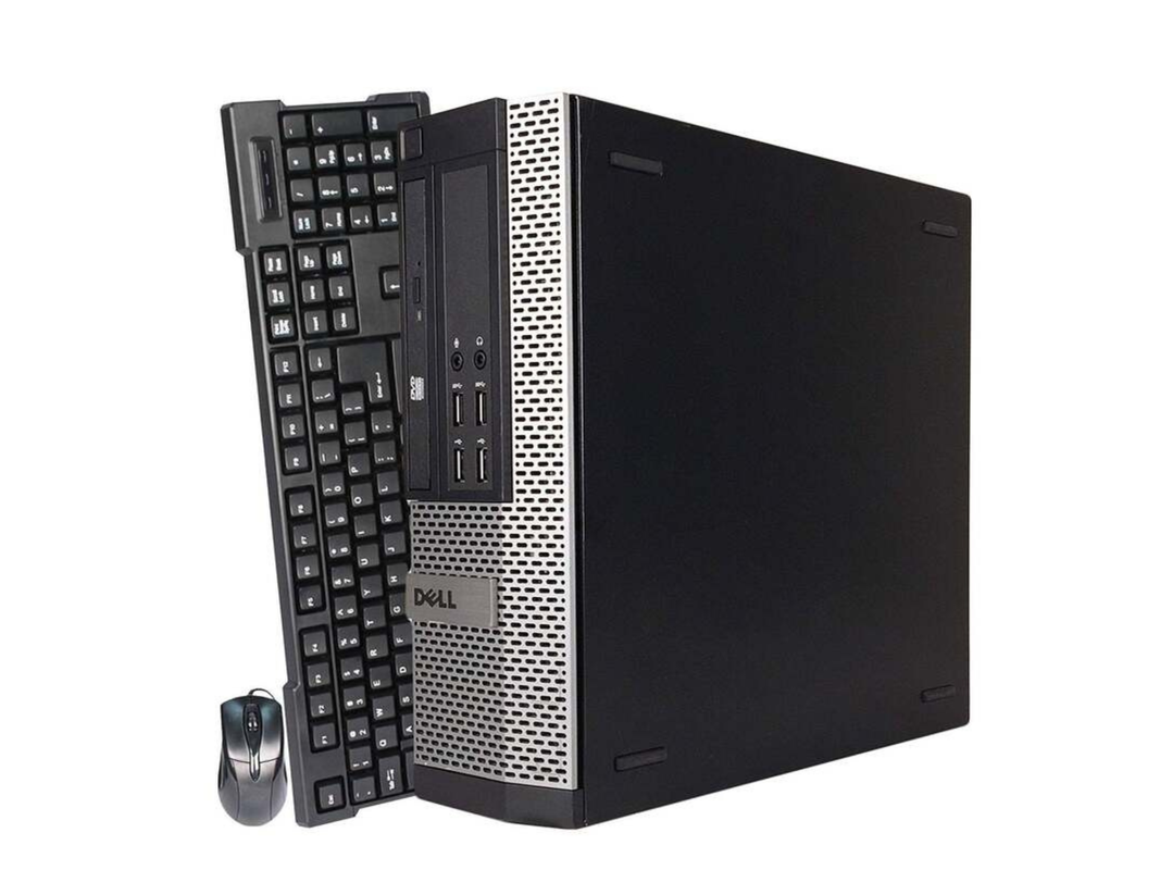 A black refurbished Dell OptiPlex 7010 SFF desktop on a plain background.