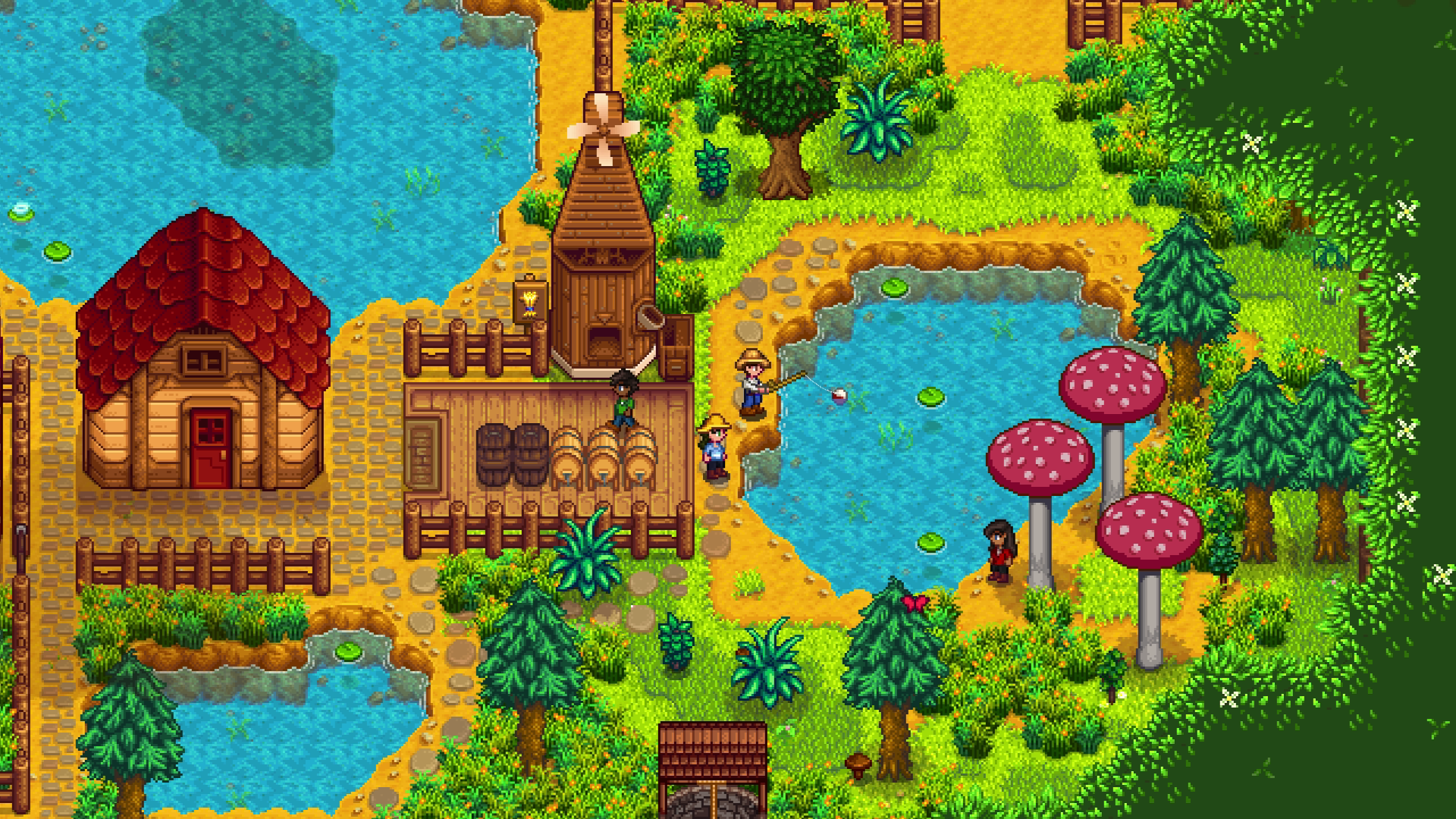 Stardew Valley allows you to catch dozens of varieties of fish at specific times and locations. Credit: ConcernedApe