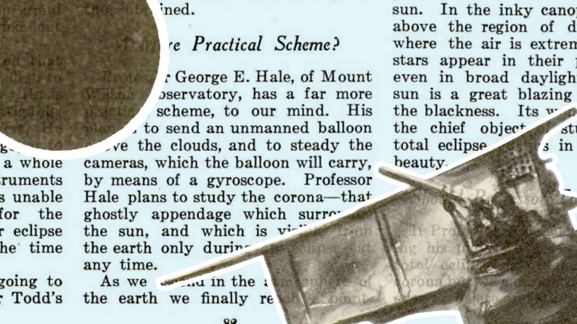En 1919, un cazador de eclipses quiso montar un telescopio en un hidroavión.