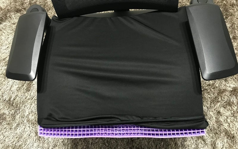 Purple Ultimate Seat Cushion on a chair.
