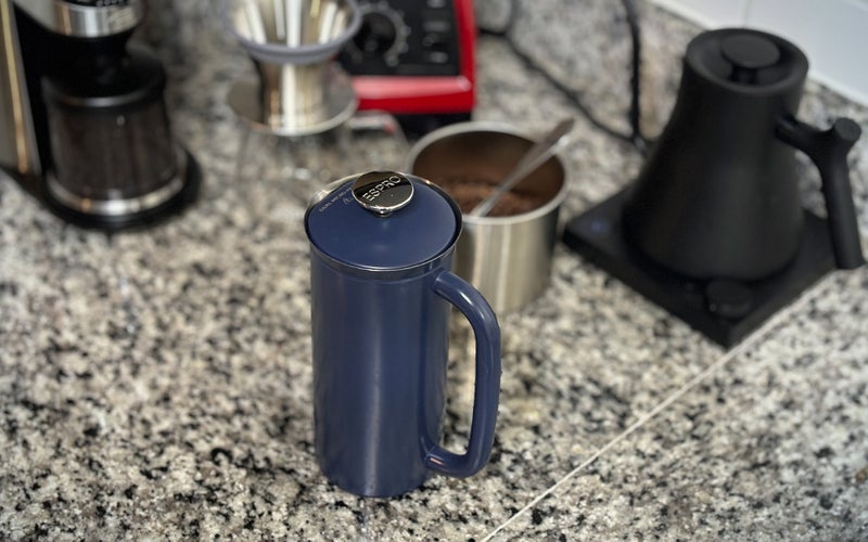 Espro P7 French Press on a countertop.