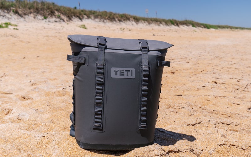 Yeti's Hopper M20 on a beach.