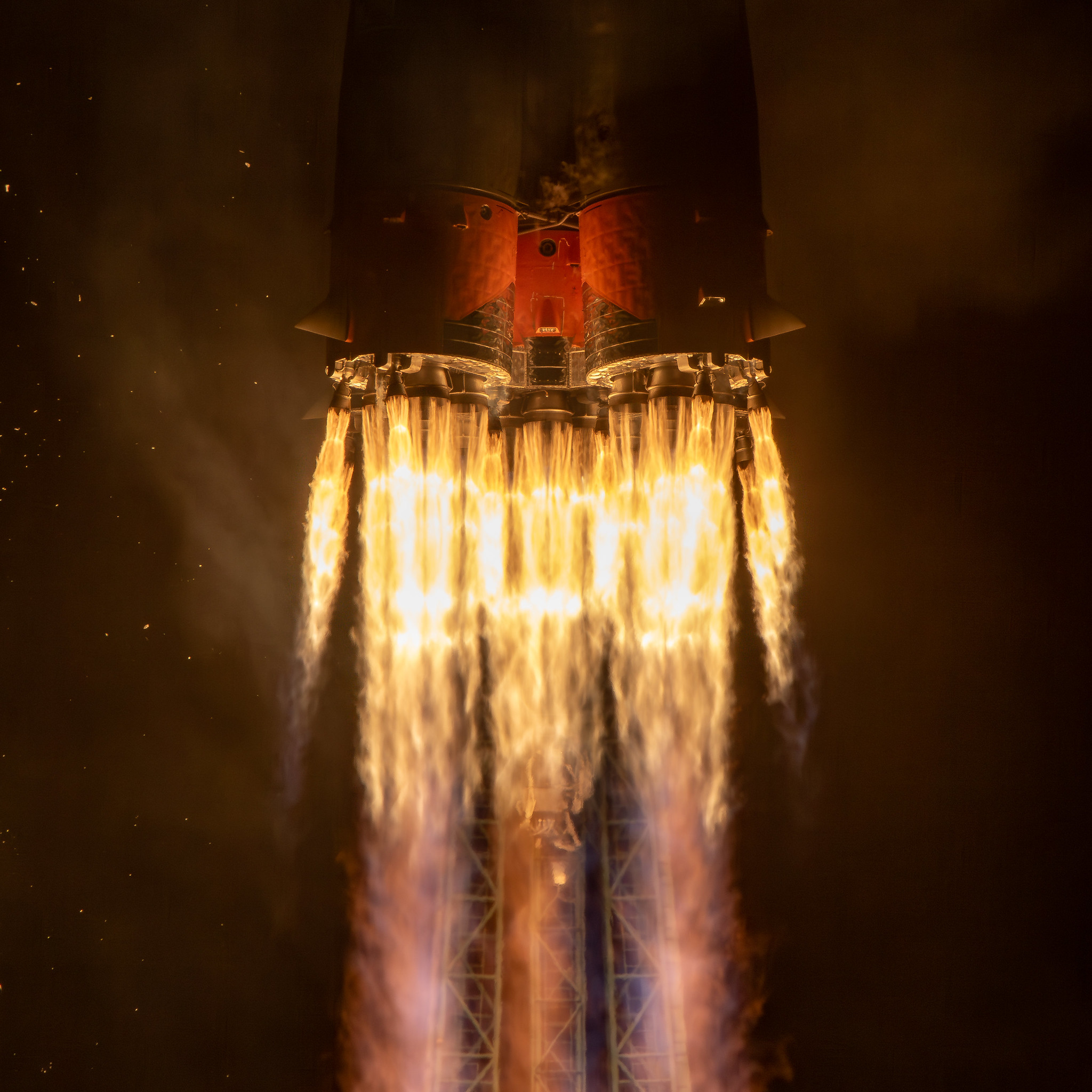 fire shoots out of a rocket