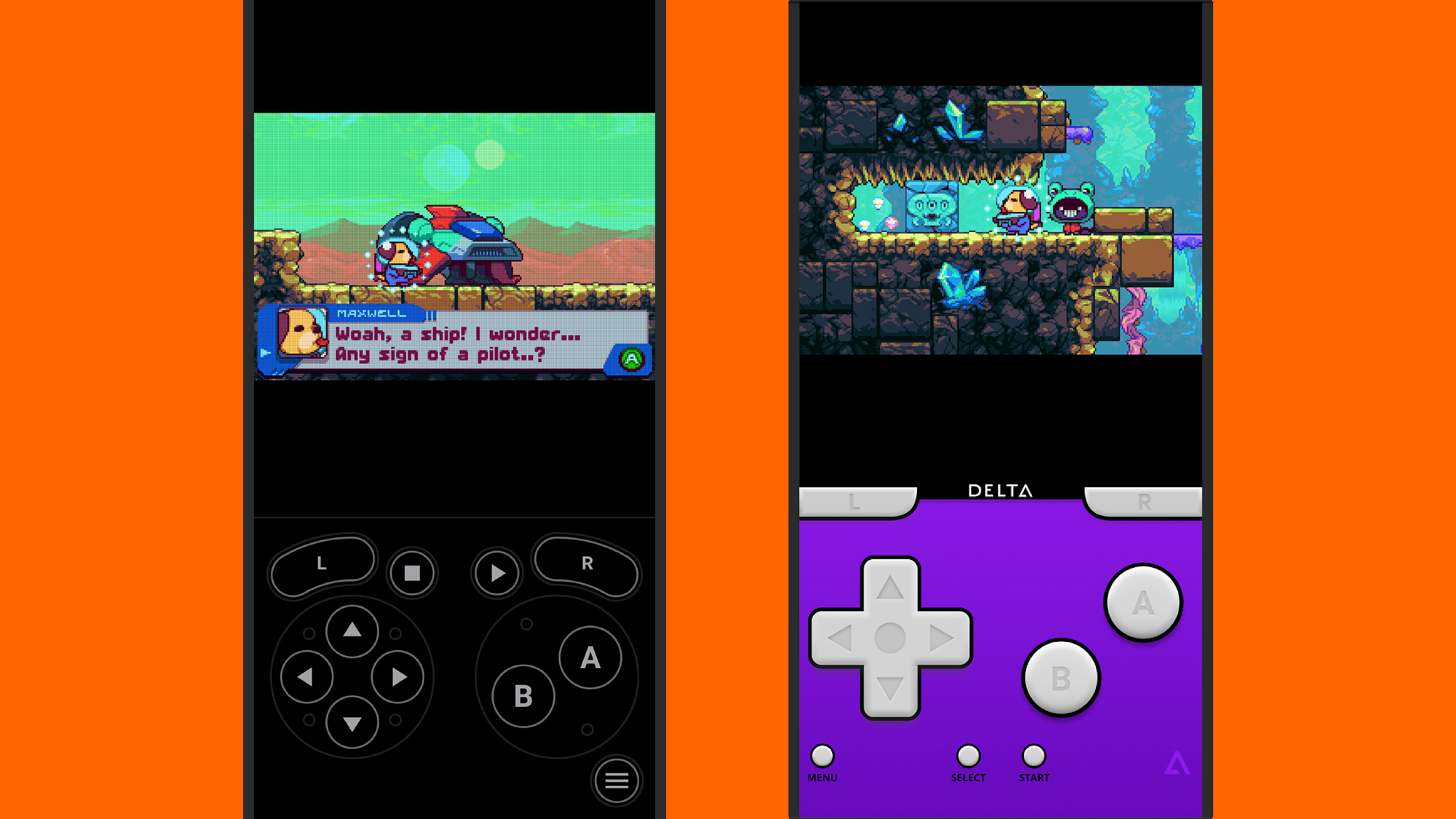 screenshot of video games on an Android and iPhone
