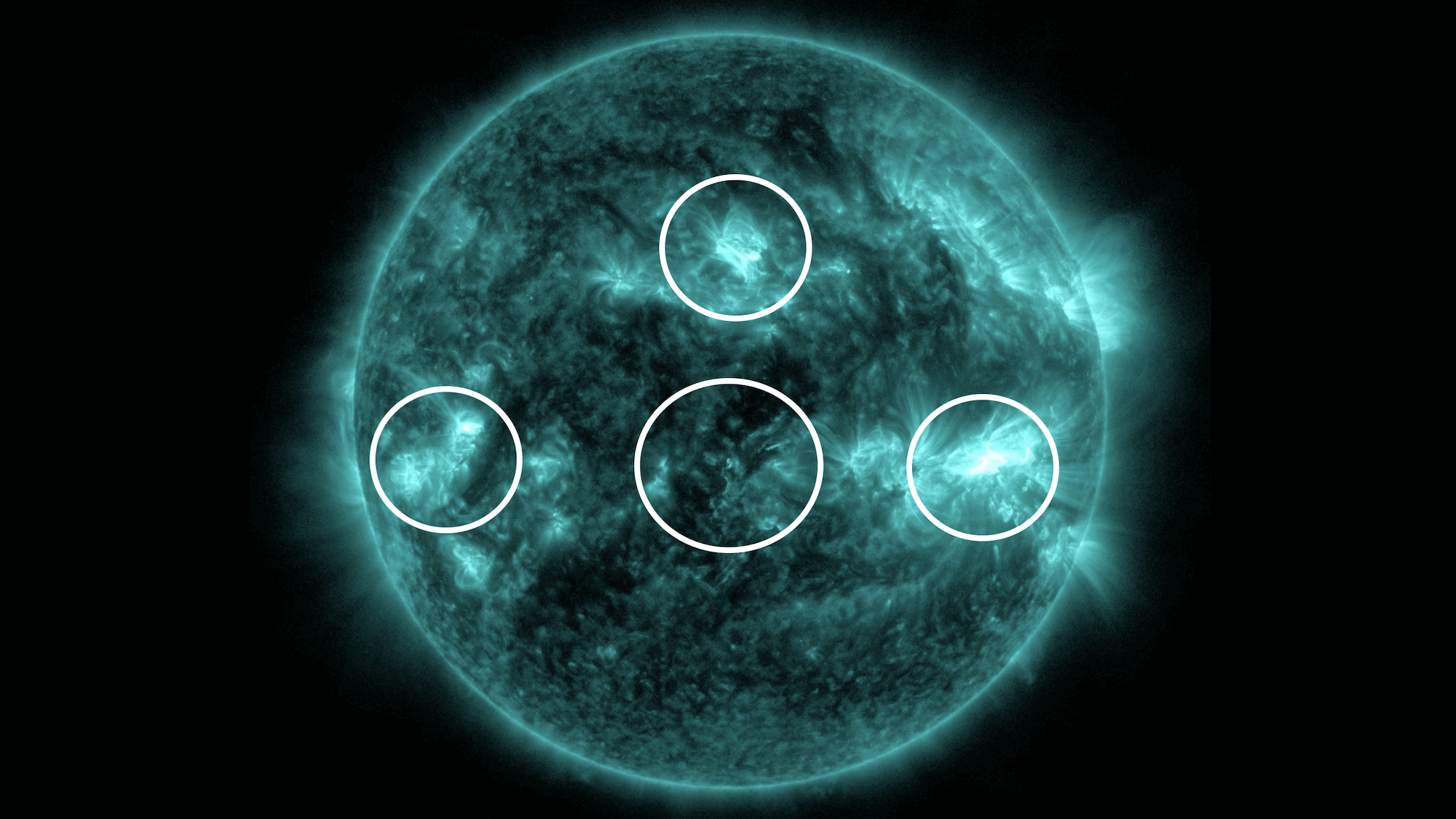 Image of sun highlighting four solar events