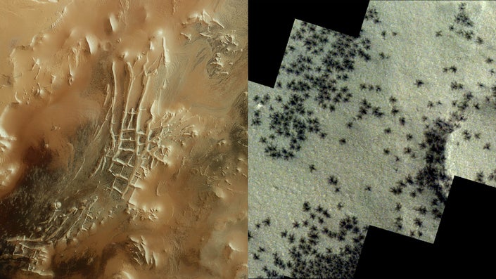 Gassy geysers create ‘spiders’ on Mars