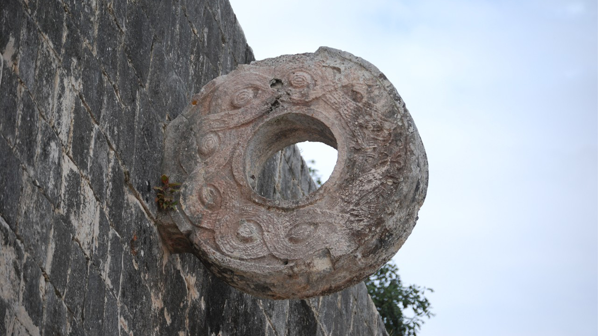 a ring affixed to a wall in the ancient Mayan city of Chichen Itza
