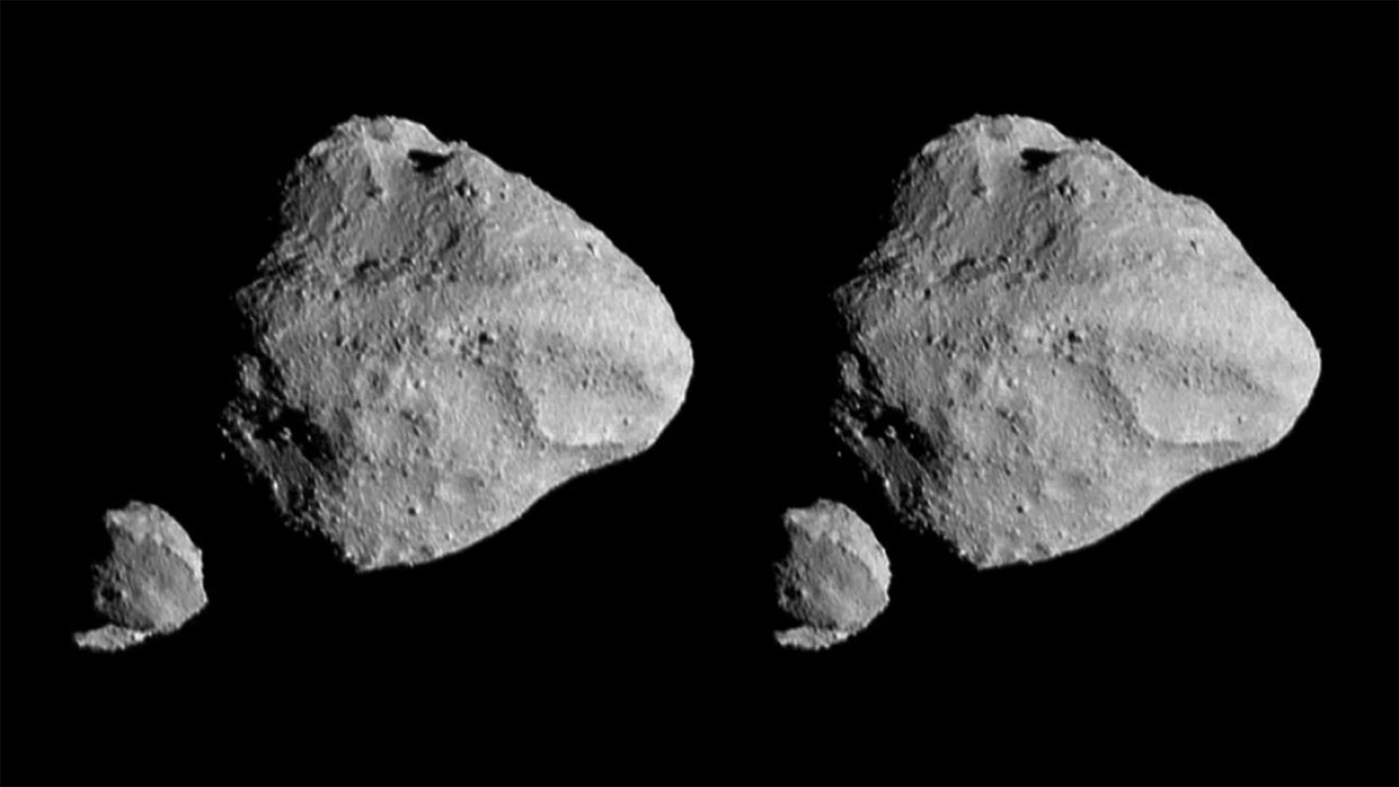 a small asteroid orbits around a larger one