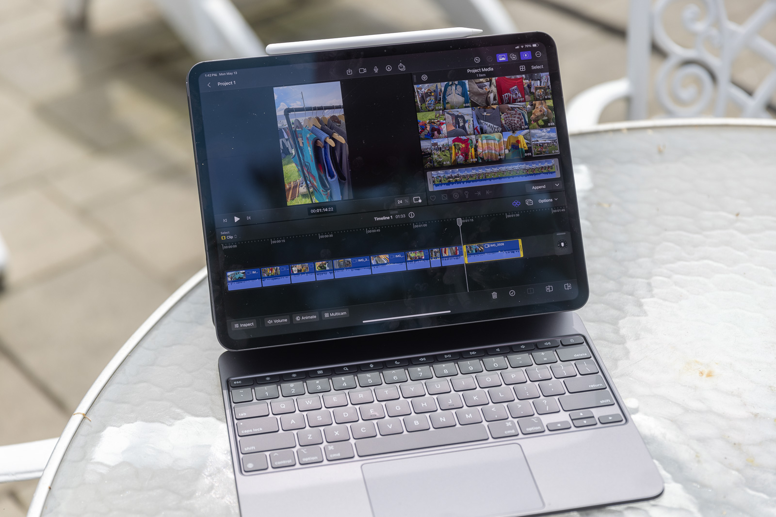 Apple iPad Pro M4 with Final Cut Pro on the screen
