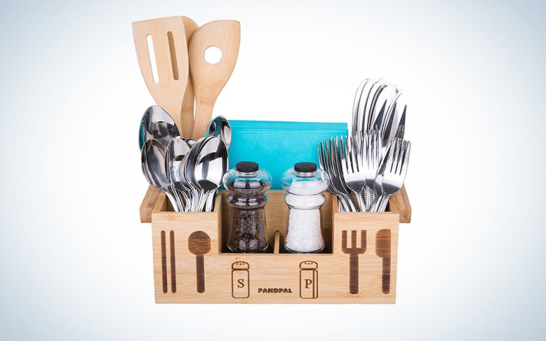 Bamboo Wooden Utensil Caddy