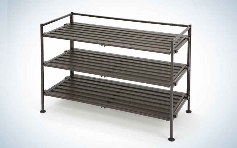 Seville Classics 3-Tier Resin Slat Utility Shoe Rack