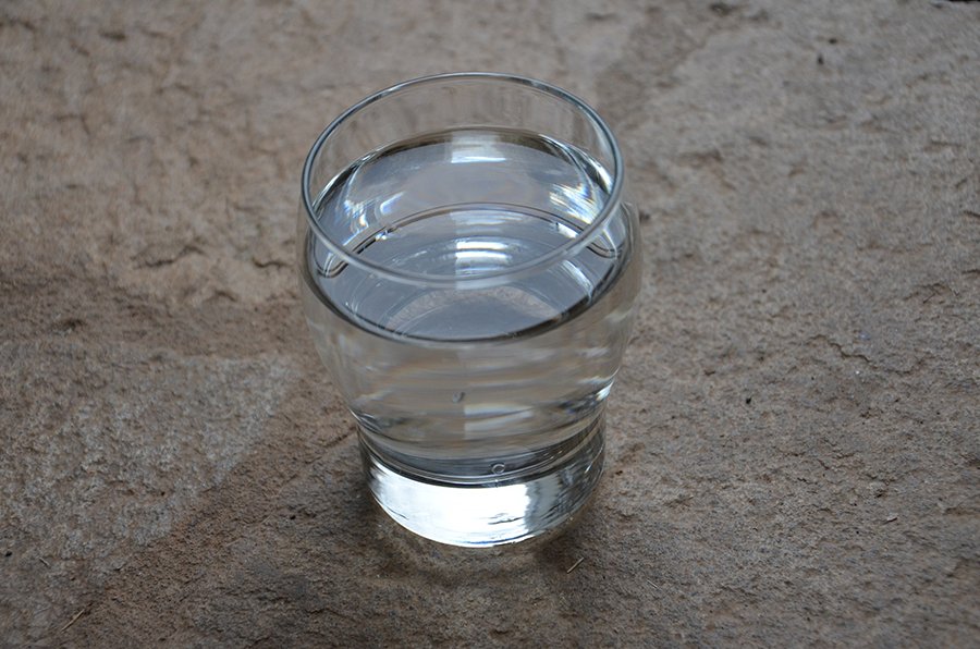 drinking glass of water