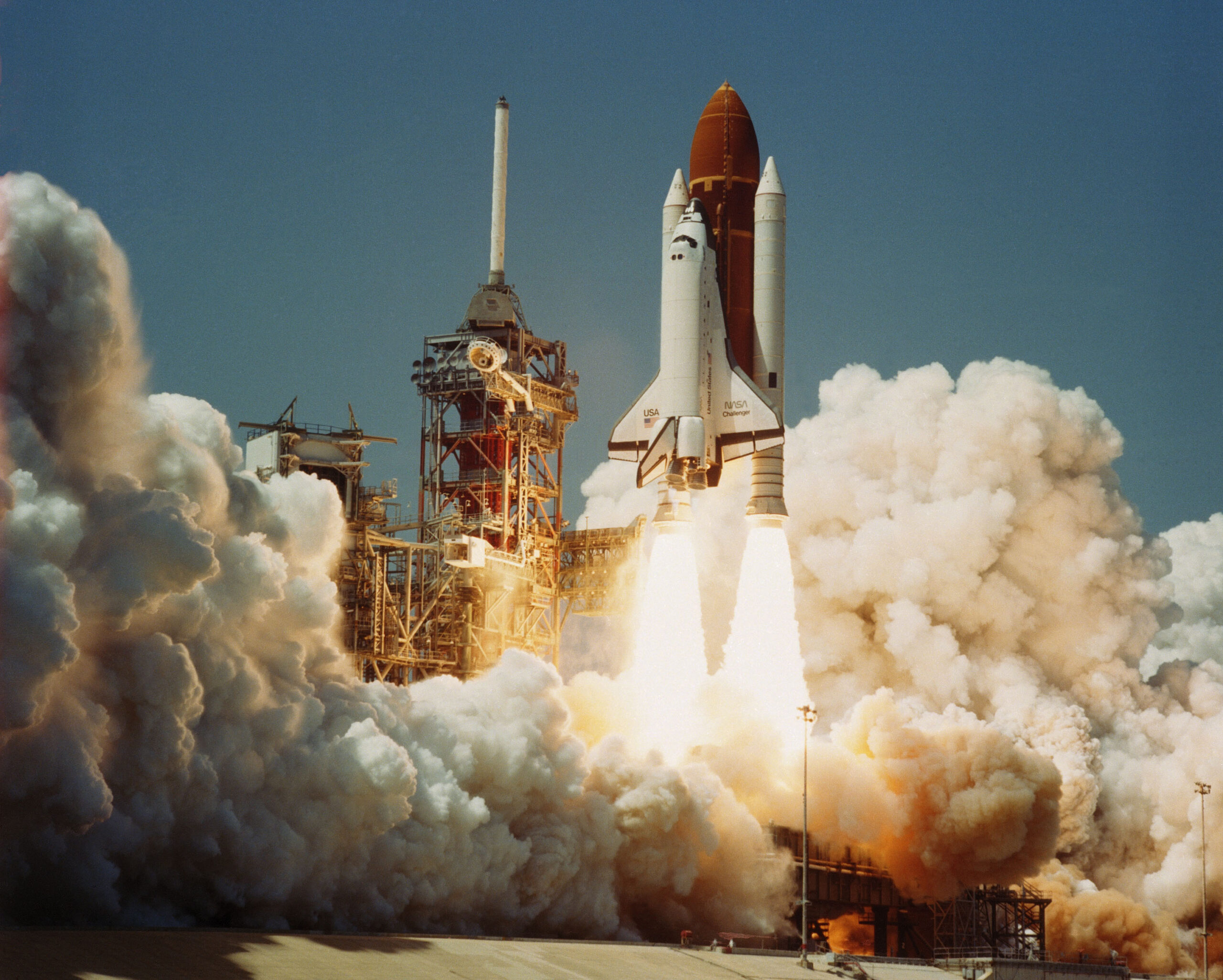 Space Shuttle Challenger Launches into Orbit
