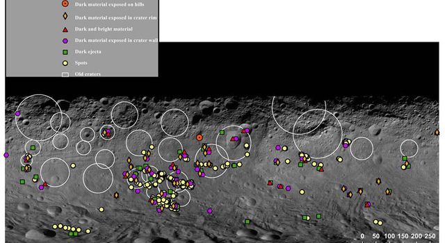 map of vesta with symbols