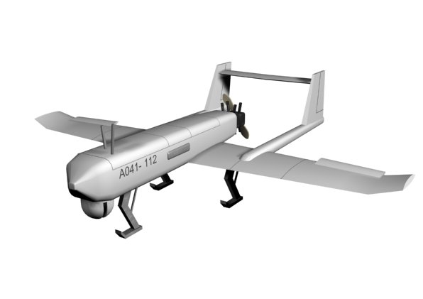 Computer model of the Mohajer-4 unmanned aircraft