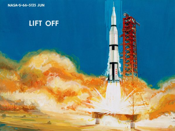 Liftoff of a spaceship