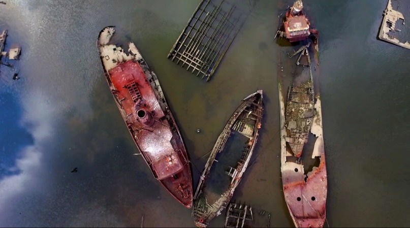 Drone Beautifully Films Staten Island Ship Graveyard