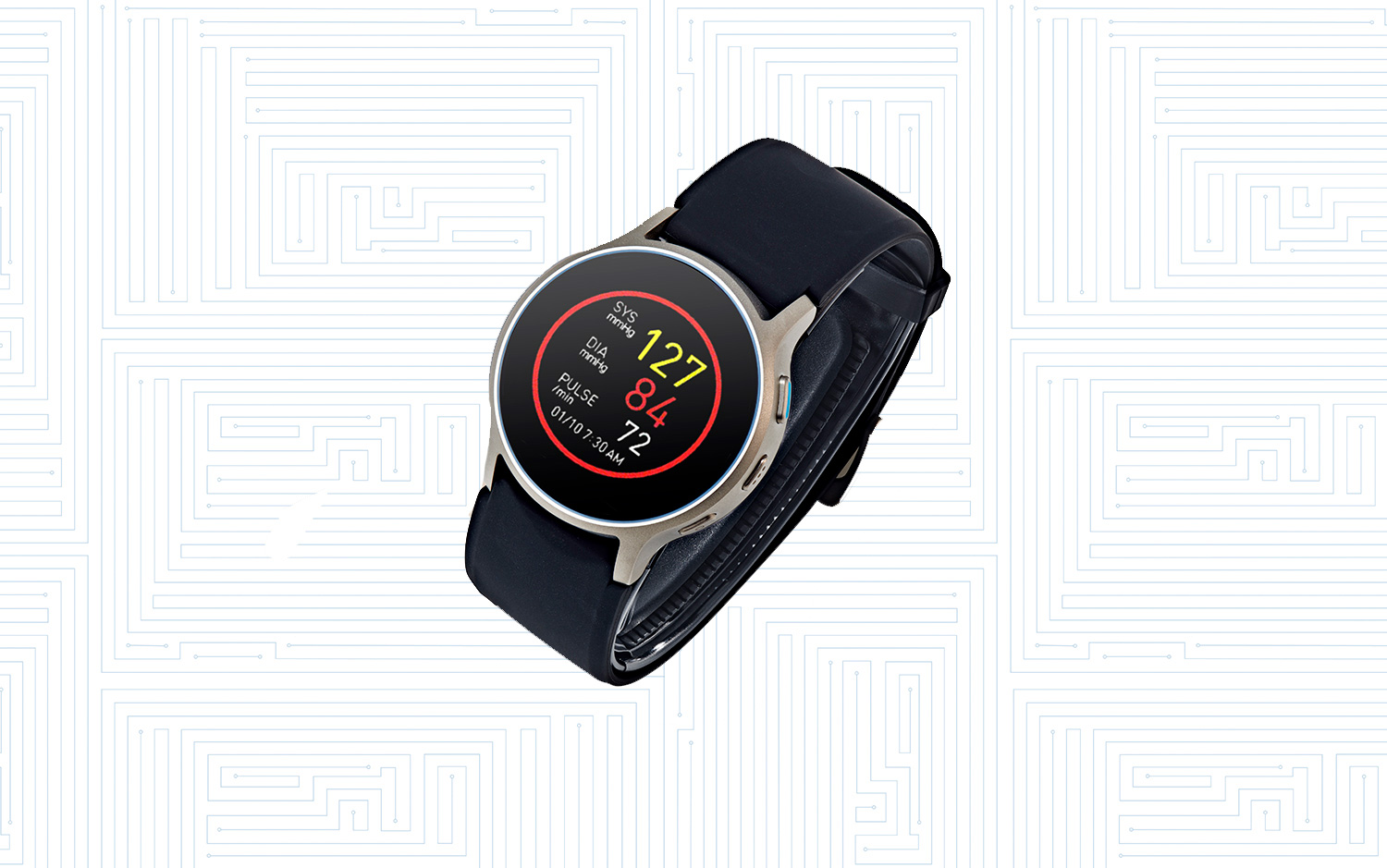 Smartwatch showing blood pressure results