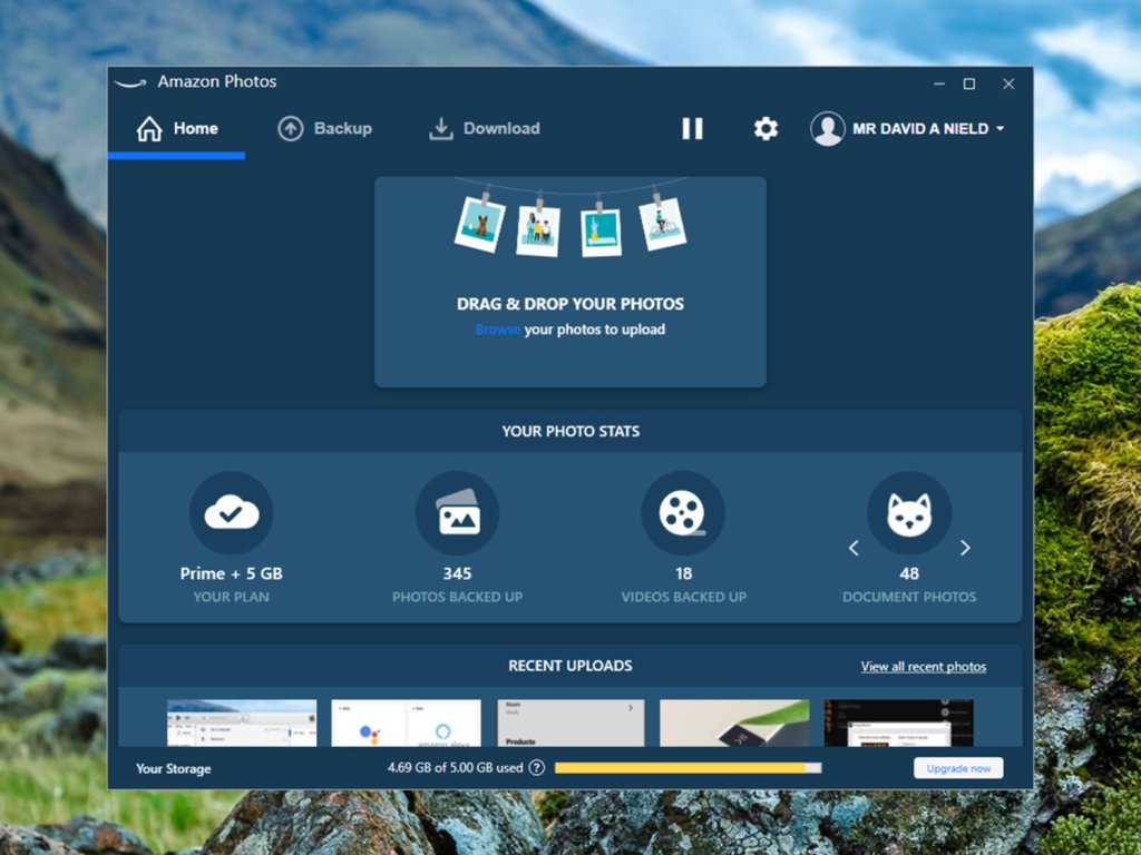 Screenshot of the Amazon Photos wizard