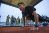 A US Army National Guard soldier does a push-up in front of a drill sergeant