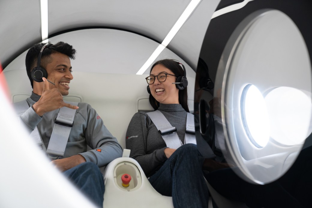 The first hyperloop passengers just took a short but important ride