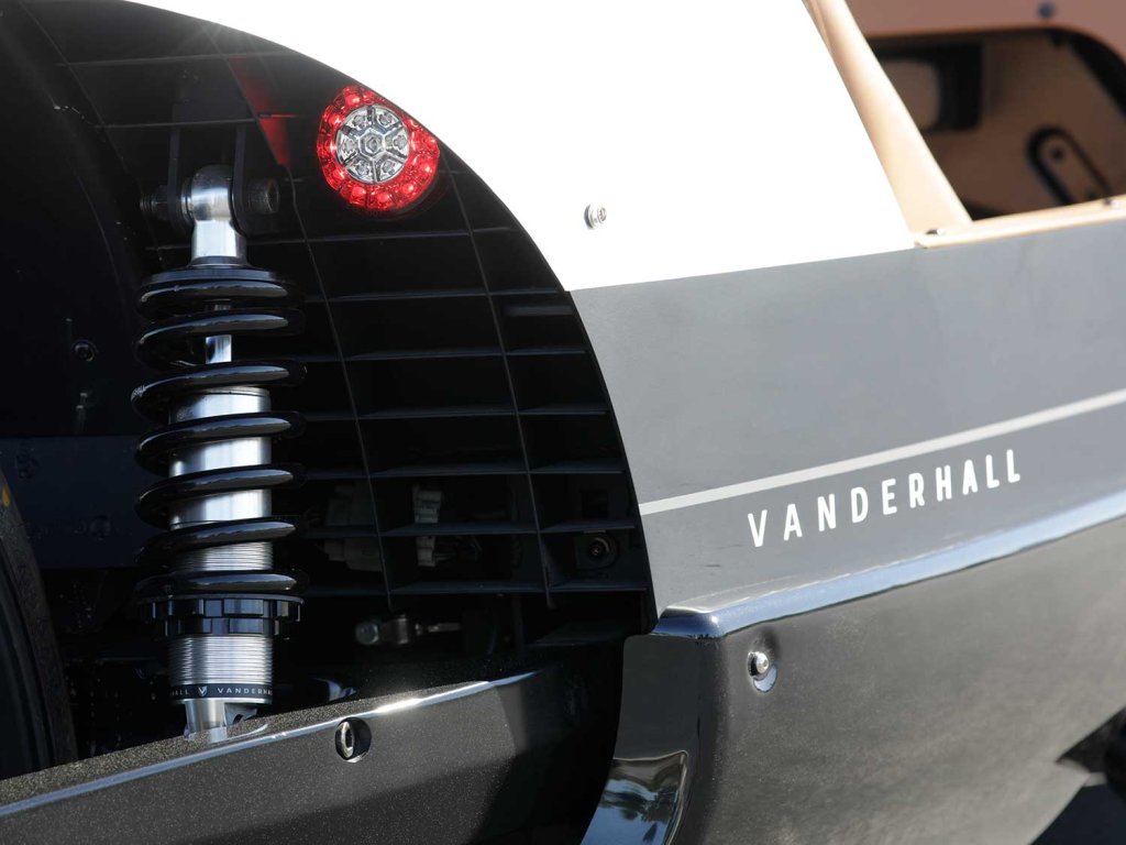 The Venice GT rear suspension mounts directly between the frame and single-sided swingarm.