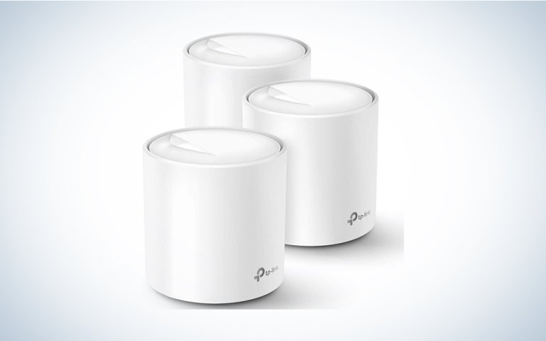 three white mesh wifi towers