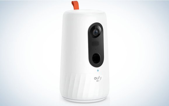 A eufy dog camera on a plain background
