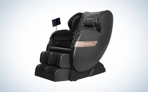 A black massage chair