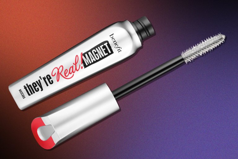 a silver mascara tube