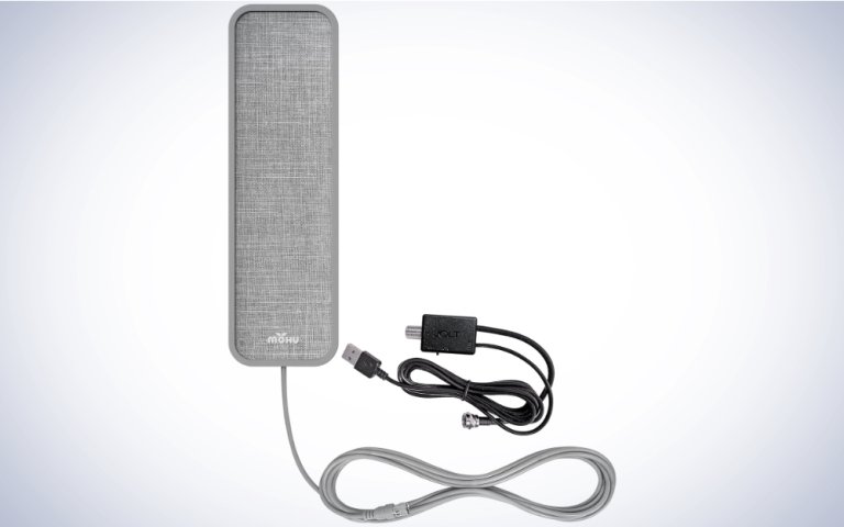 The Mohu Vibe indoor TV antenna on a plain white background.