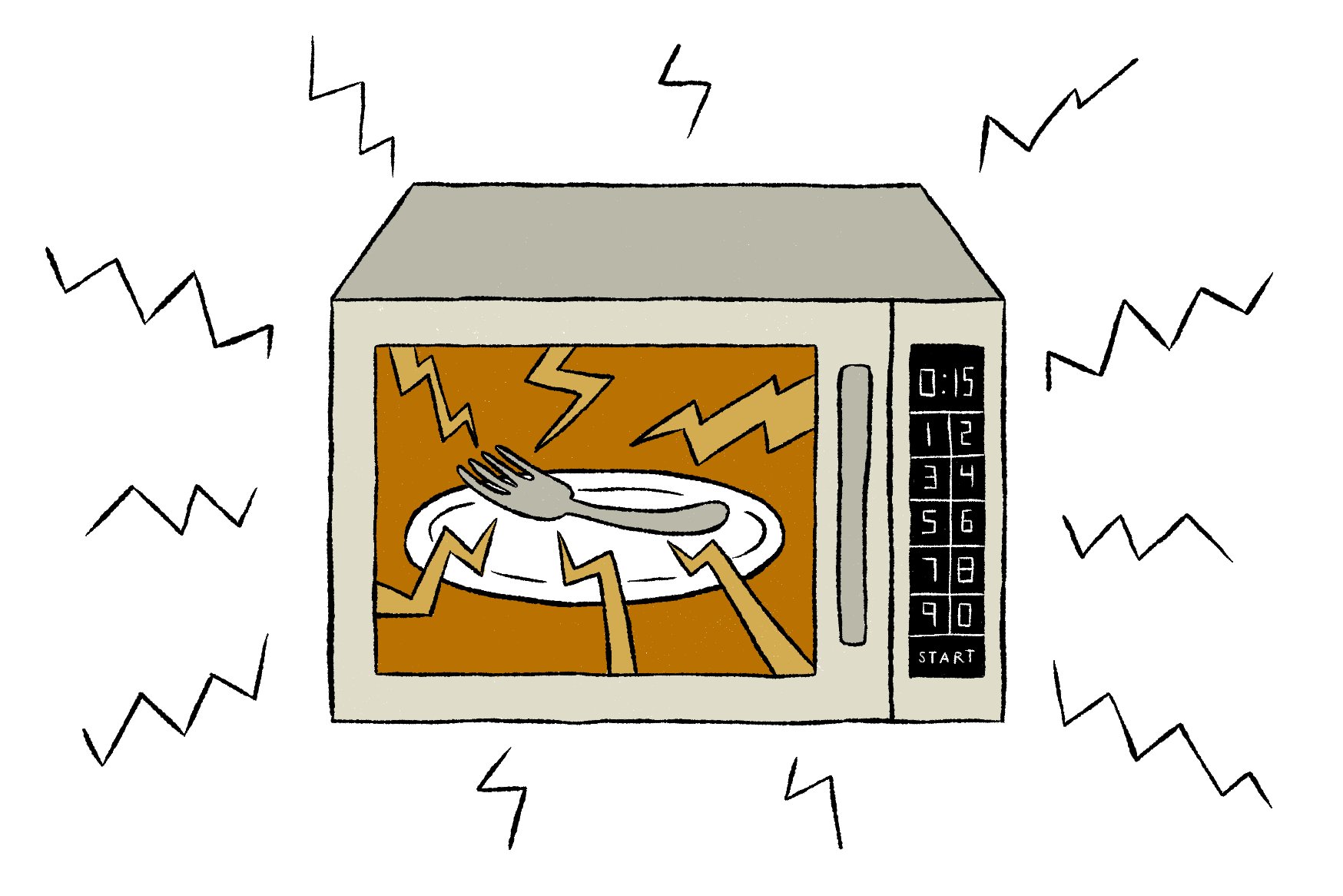 microwave with metal