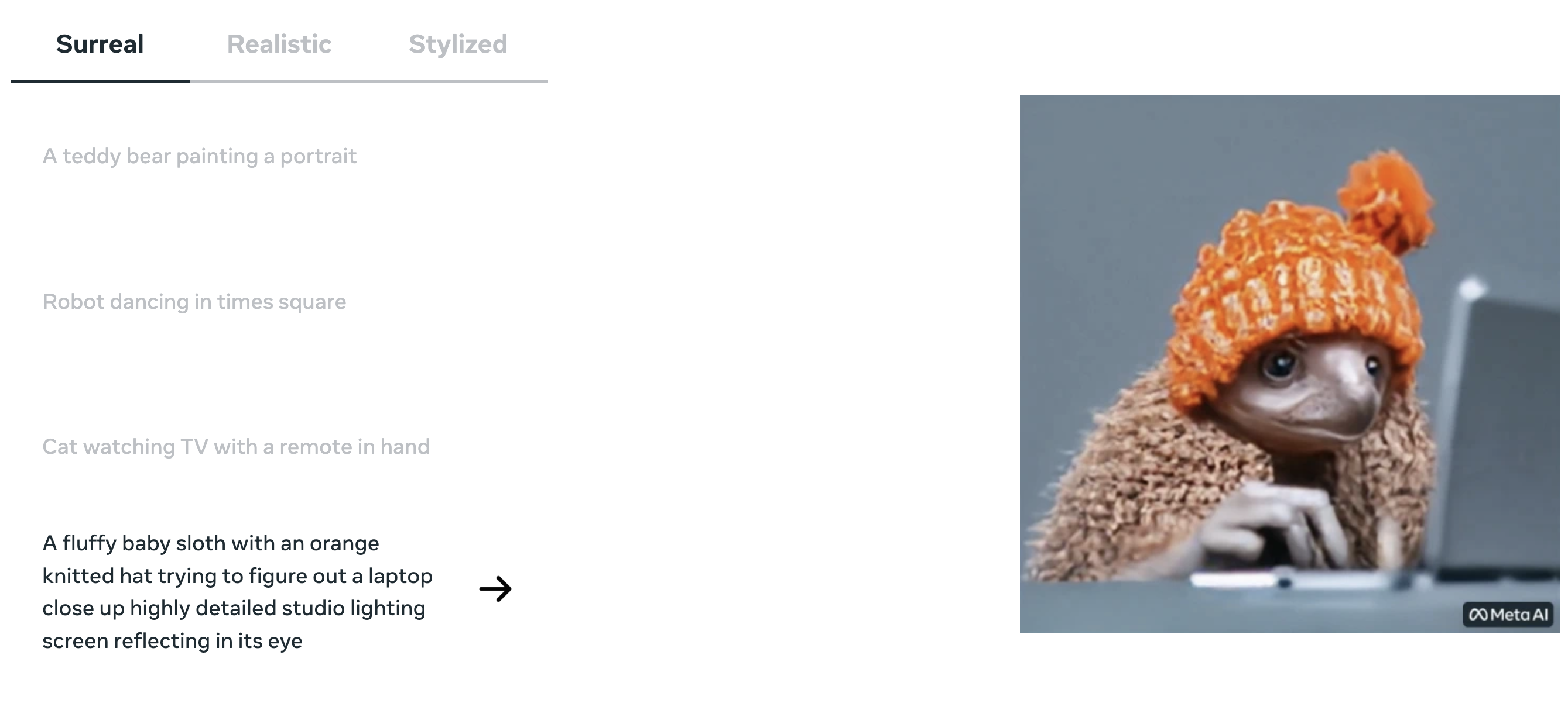 meta's AI text to video generator