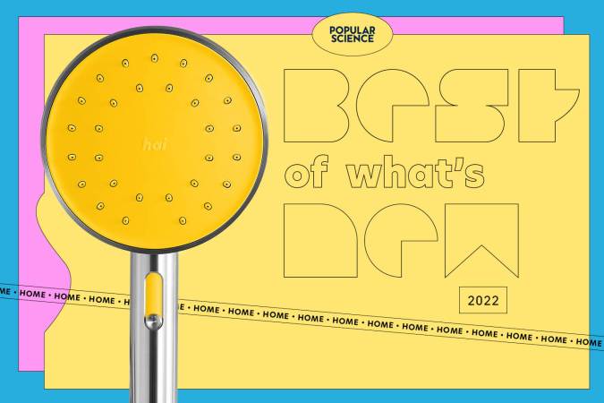 The hai smart Bluetooth showerhead next to text that says "Best of What's New, 2022, Home."