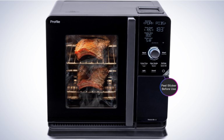 GE Profile Smart Indoor Smoker on a plain white background.