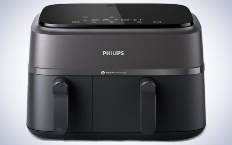 Philips Dual Basket Air Fryer 3000 Series on a plain white background.