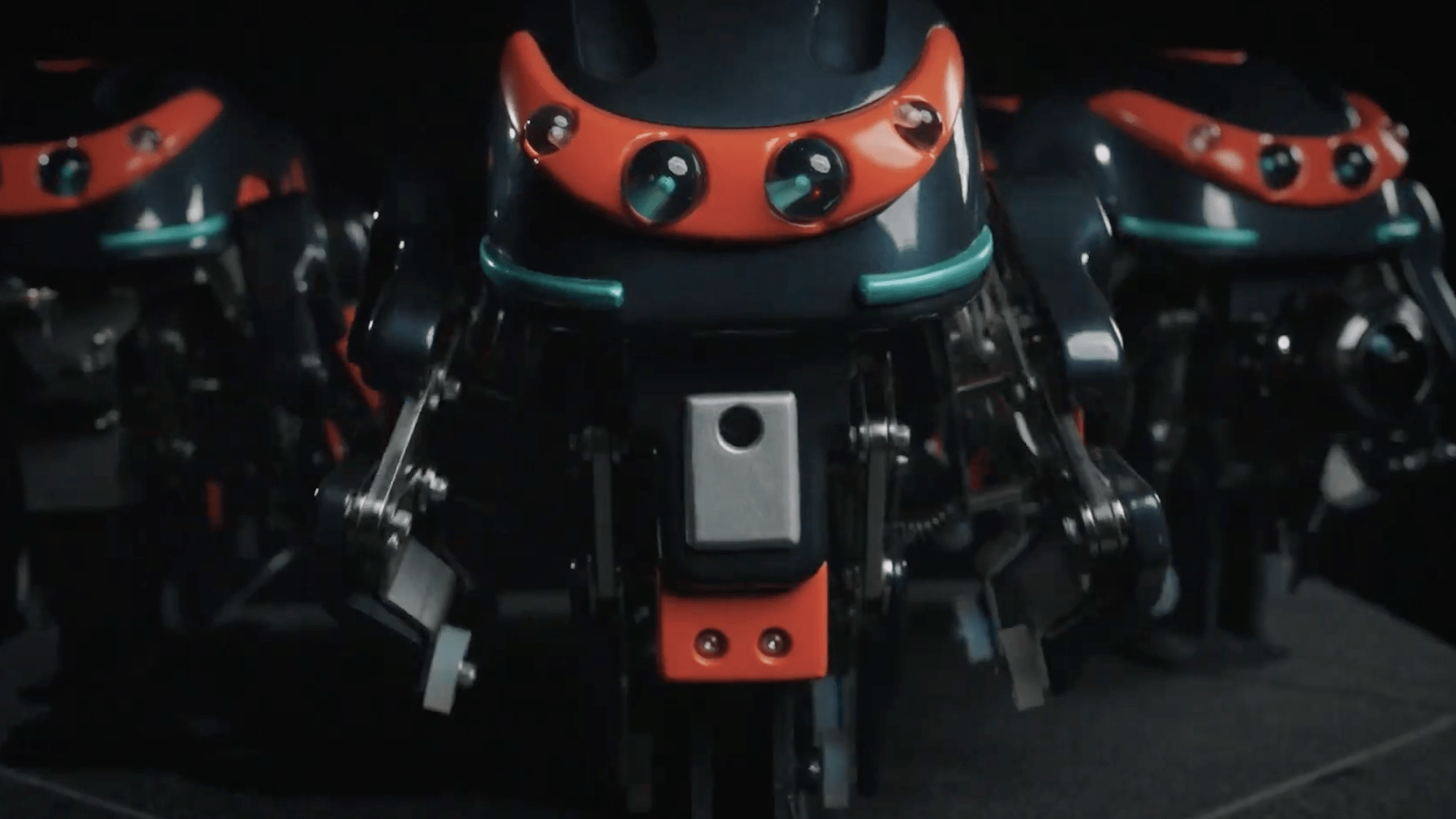 Three Tmsuk spider robots meant for sewer system inspections and repairs