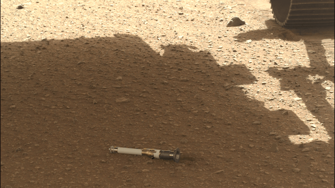 Sampler For Rover Perseverance rover deposits its first Martian rock sample | Popular Science