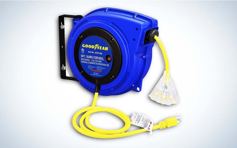 The Goodyear Extension Cord Reel is the best extension cord fo design.