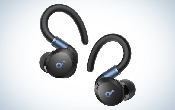 soundcore X20 workout earbuds on a gradient product card background