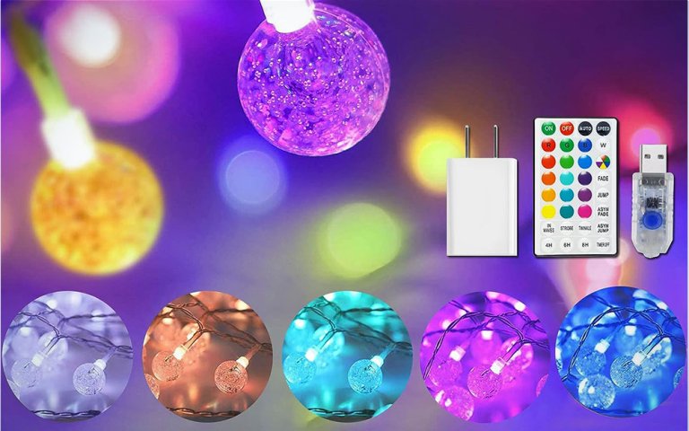 The OMIKA Color Changing globe string lights light up