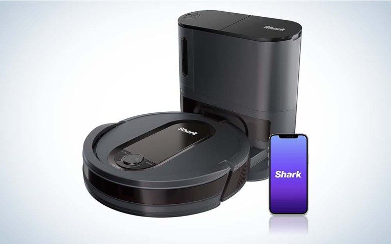 The Shark RV912S EZ Robot Vacuum is the best robot vacuum for pet hair that's self-emptying.