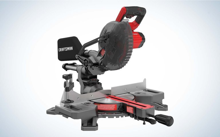 Craftsman CMCS714M1 V20 7-1/4-Inch Miter Saw Kit on a plain background