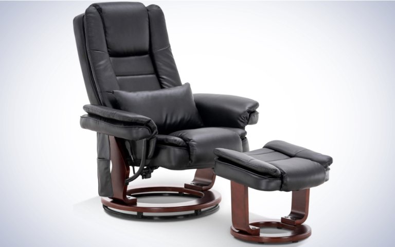 MCombo Recliner with Ottoman on a plain white background.