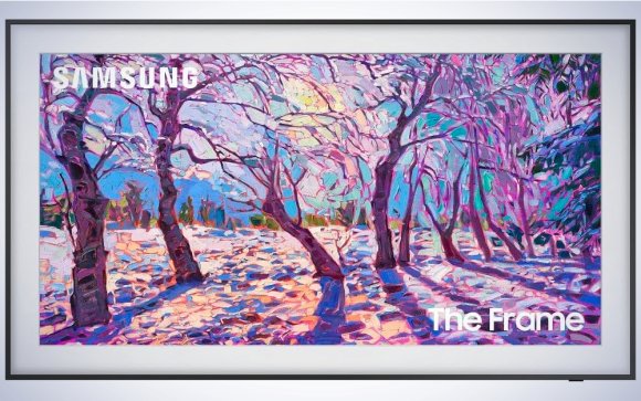 Samsung's Frame TV on a plain white background.