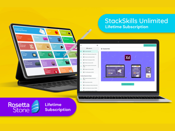 Learn for life with a Rosetta Stone and StackSkills Unlimited bundle for hundreds off