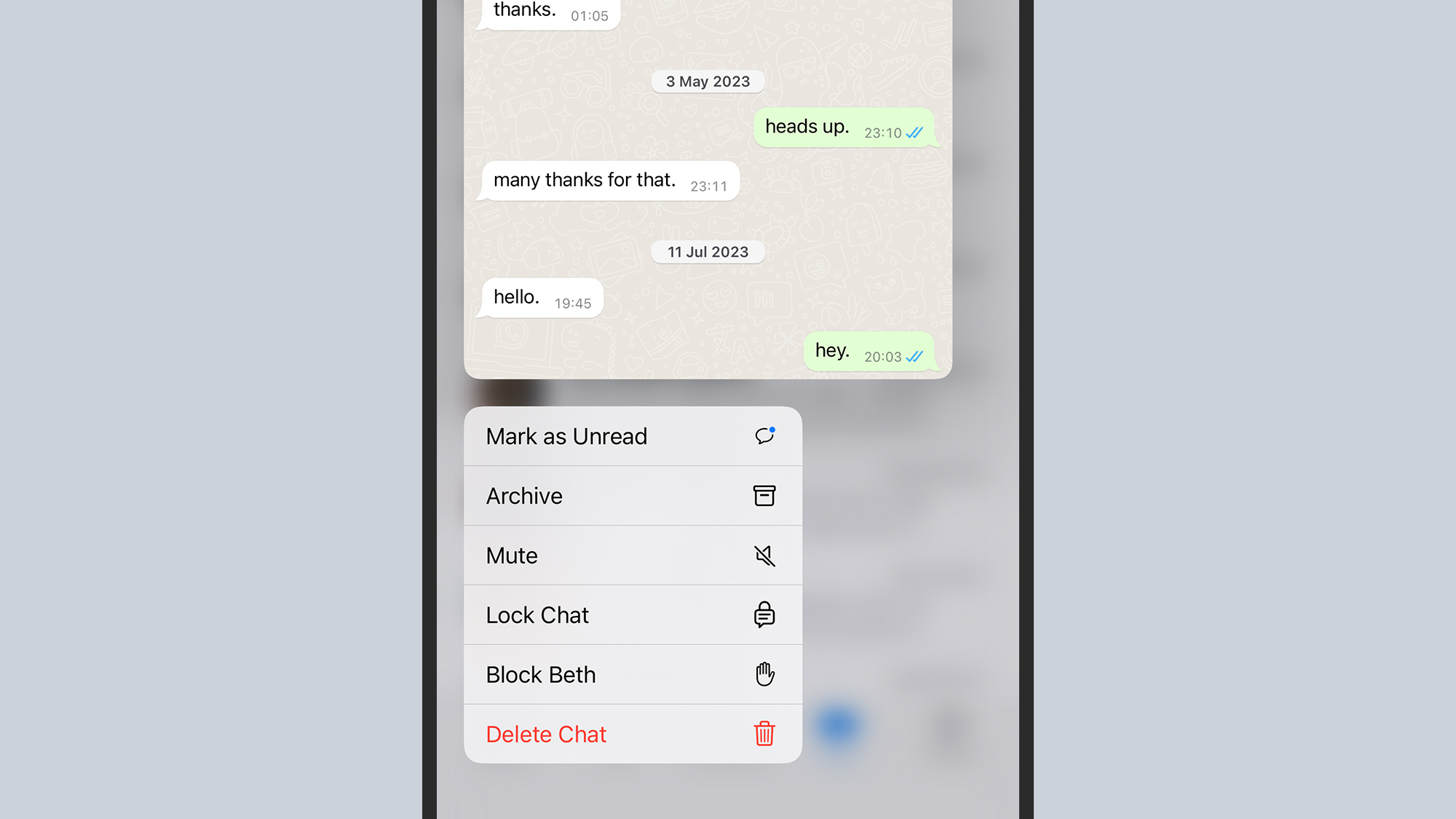 screenshot of whatsapp open